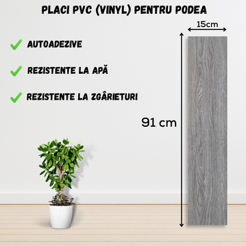 Set 36 x Placi PVC Podea Autoadezive - Cod: 7373 - 8 - 15x91 cm