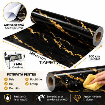Rola Autoadeziva Imitatie Marmura 2mm - COD: V0602-45 - 120x300cm(3.6mp)