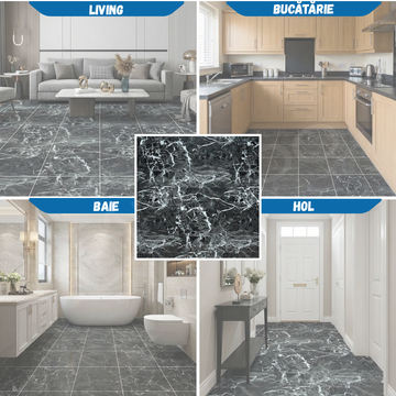 Set 24 x Placi PVC Podea Autoadezive stil Marmura - Cod: V0601-49, 45.6 x 45.6cm