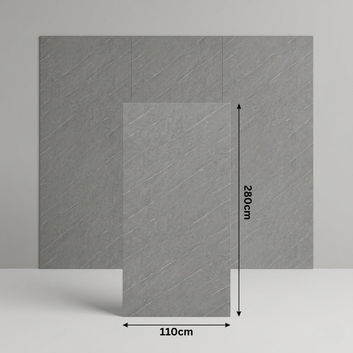 Plăci Decorative WPC Gri Antracit cu Alb, 280x110cm, Grosime 5mm, Rezistente la Umezeală