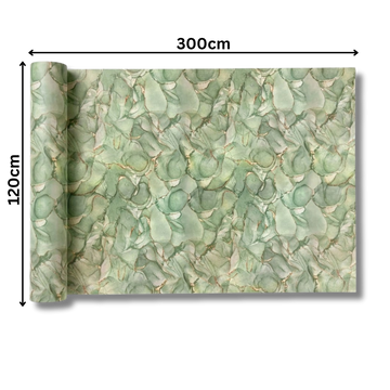 Rola Autoadeziva Imitatie Marmura Verde Mozaic cu Accente Aurii, 2mm, 120x300cm, 3.6mp, Cod 606-12
