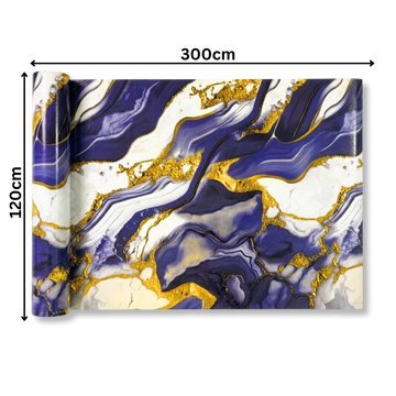 Öntapadós márvány mintás fólia, lila, fehér és arany színben, 2mm, 120x300cm, 3.6nm, Kód 606-37