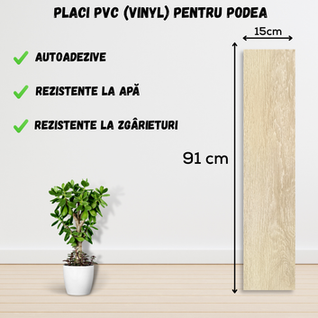 Set 36 x Placi PVC Podea Autoadezive - Cod: 7373 - 5 - 15x91 cm