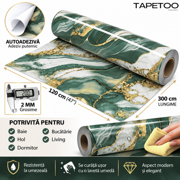 Rola Autoadeziva Imitatie Marmura 2mm - COD: V0601-2 - 120x300cm(3.6mp)