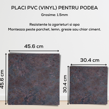 10 x Placi PVC Podea Autoadezive stil Marmura - Cod: 7202-1