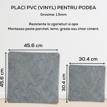 10 x Placi PVC Podea Autoadezive stil Marmura - Cod: 7202-21