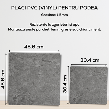 10 x Placi PVC Podea Autoadezive stil Marmura - Cod: 7202-9