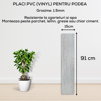 Set 36 x Placi PVC Podea Autoadezive - Cod: 7373 - 11 - 15x91 cm