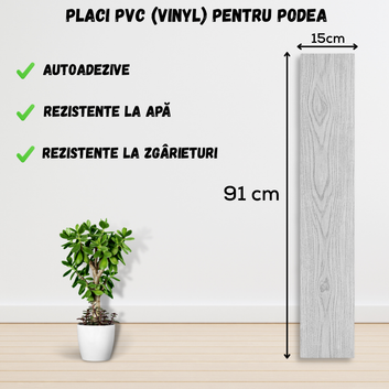 Set 36 x Placi PVC Podea Autoadezive - Cod: 7373 - 11 - 15x91 cm