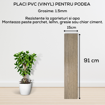 Set 36 x Placi PVC Podea Autoadezive - Cod: 7373 - 1 - 15x91 cm