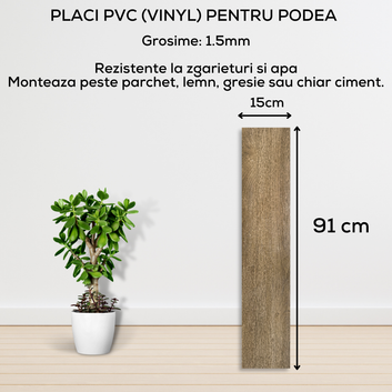 Set 36 x Placi PVC Podea Autoadezive - Cod: 7373 - 3 - 15x91 cm