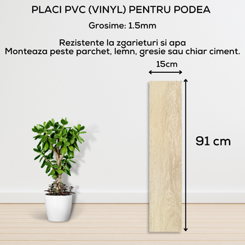 Set 36 x Placi PVC Podea Autoadezive - Cod: 7373 - 5 - 15x91 cm