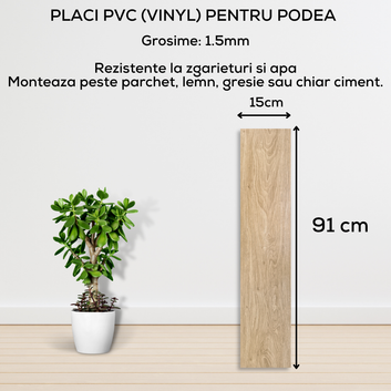 Set 36 x Placi PVC Podea Autoadezive - Cod: 7373 - 6 - 15x91 cm