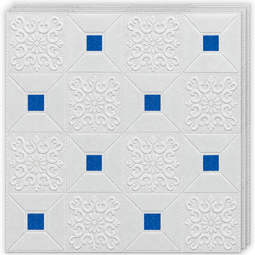 10 x Placi Tavan 3D - 70 X 70 Cm "Patratele Albastre" 3mm ( COD: 73-albastru )
