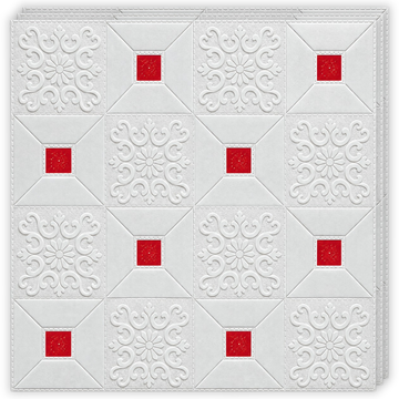 10 x 3D таванни плочки - 70 X 70 Cm "Червени квадрати" 3 mm (КОД: 73-червен)