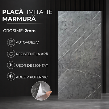 10 x Placi Marmura (imitatie) 2mm - COD: PD9011 - 40x80cm