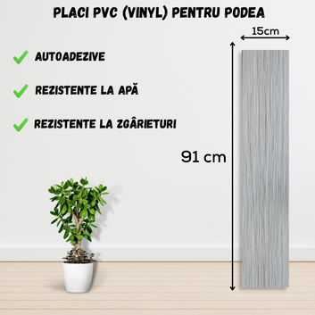Set 36 x Placi PVC Podea Autoadezive - Cod: 7373 - 2 - 15x91 cm