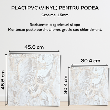 10 x Placi PVC Podea Autoadezive stil Marmura - Cod: 7503-2