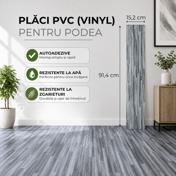 Set 36 x Placi PVC Podea Autoadezive - Cod: V0606-16 - 15x91 cm