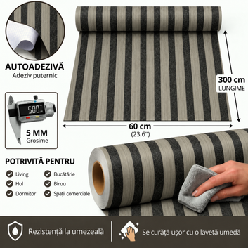 Самозалепваща 3D ролка с рифелован ефект 5мм - КОД: V0601-22 - 60x300см (1,8 кв. м)
