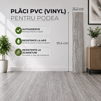 Set 36 x Placi PVC Podea Autoadezive - Cod: V0605-31 - 15x91 cm