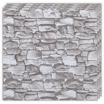 10 x 3D tapétapanel - 70 x 77 cm "Lekerekített kövek - világosszürke" 3mm ( KÓD: 95 )
