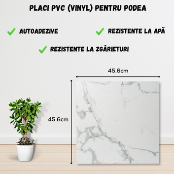 Set 24 Placi PVC Podea Autoadezive stil Marmura - Cod: ALM 2-1