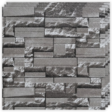 10 x 3D tapétapanel - 70 X 77 Cm " Szürke kő " 3mm ( KÓD: 7373-17 )