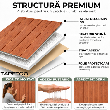 10 x Placi Tapet 3D - 70 X 70 Cm "Orange" 3mm ( COD: 65 )