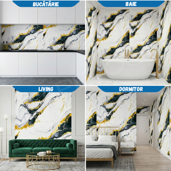 Rola Autoadeziva Imitatie Marmura 2mm - COD: V0601-10 - 120x300cm(3.6mp)