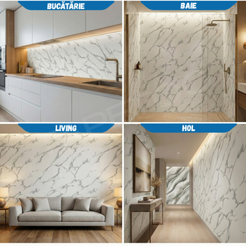 Rola Autoadeziva Imitatie Marmura 2mm - COD: V0601-12 - 120x300cm(3.6mp)