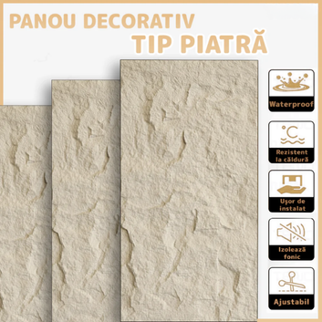Panouri Decorative cu Aspect de Piatră Texturată, 60x120cm, COD: V0601-13