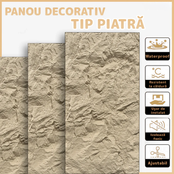 Panouri Decorative cu Aspect de Piatră Texturată, 60x120cm, COD: V0601-15