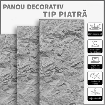 Panouri Decorative cu Aspect de Piatră Texturată, 60x120cm, COD: V0601-16