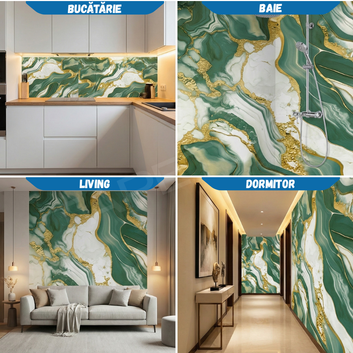 Rola Autoadeziva Imitatie Marmura 2mm - COD: V0601-2 - 120x300cm(3.6mp)