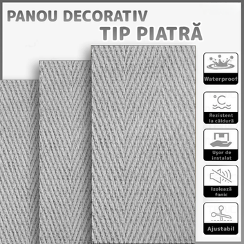 Panouri Decorative cu Aspect de Piatră Texturată, 60x120cm, COD: V0601-32