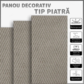 Panouri Decorative cu Aspect de Piatră Texturată, 60x120cm, COD: V0601-33
