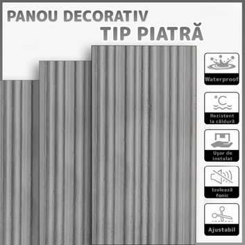 Panouri Decorative cu Aspect de Piatră Texturată, 60x120cm, COD: V0601-36