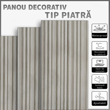 Panouri Decorative cu Aspect de Piatră Texturată, 60x120cm, COD: V0601-37