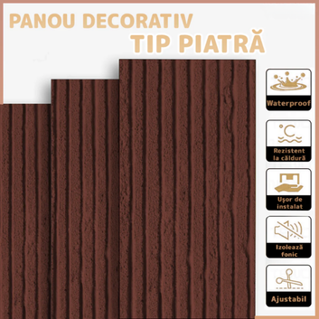 Panouri Decorative cu Aspect de Piatră Texturată, 60x120cm, COD: V0601-39