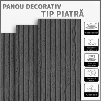 Panouri Decorative cu Aspect de Piatră Texturată, 60x120cm, COD: V0601-40