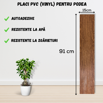 Set 36 x Placi PVC Podea Autoadezive - Cod: V0601-46 - 15x91 cm