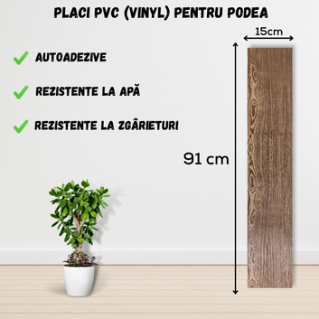 Set 36 x Placi PVC Podea Autoadezive - Cod: V0601-47 - 15x91 cm