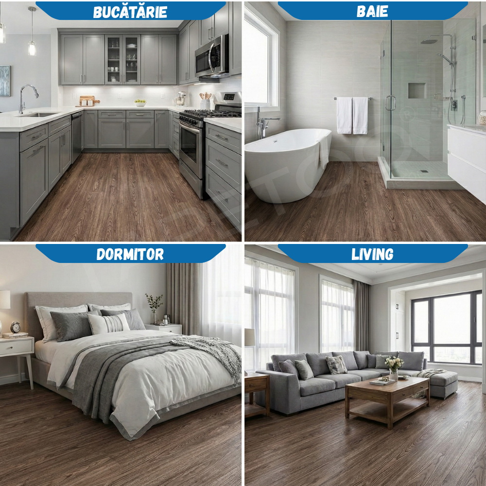 Set 36 x Placi PVC Podea Autoadezive - Cod: V0601-47 - 15x91 cm