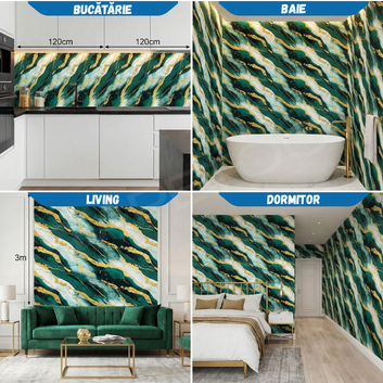 Rola Autoadeziva Imitatie Marmura 2mm - COD: V0601-9 - 120x300cm(3.6mp)