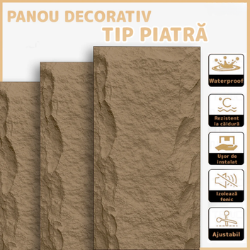 Panouri Decorative cu Aspect de Piatră Texturată, 60x120cm, COD: V0602-13