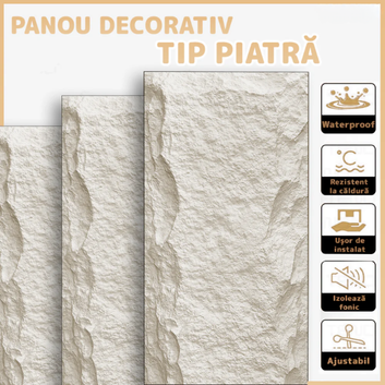 Panouri Decorative cu Aspect de Piatră Texturată, 60x120cm, COD: V0602-15