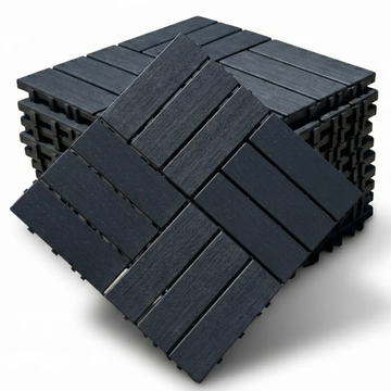 Set 40 bucăți plăci pentru terasa sau balcon interconectabile, PVC, gri inchis, 30x30cm, 3.6mp, COD: V0602-23