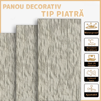 Panouri Decorative cu Aspect de Piatră Texturată, 60x120cm, COD: V0602-37