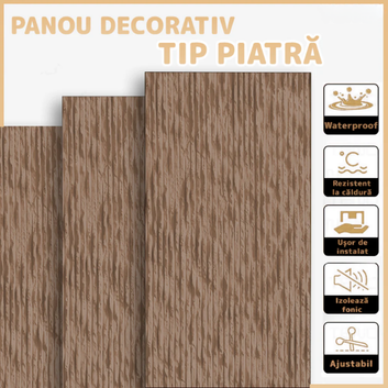 Panouri Decorative cu Aspect de Piatră Texturată, 60x120cm, COD: V0602-38
